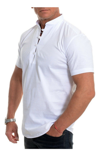 Playeras Para Hombre Jersey De Manga Corta Con Cuello En