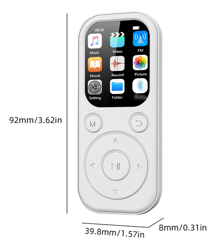 Reproductor Mp3 De 32 Gb/mp4 Con Pantalla De 2.01 Pulgadas,