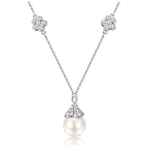 Musecloud Collar Perla Plata Esterlina Mujer Elegante