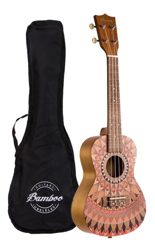 Ukelele Bamboo Soprano Con Diseño, Funda / Bu-21 Summer