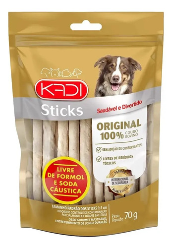 Petisco para cachorro Kadi Sticks de couro natural 70g
