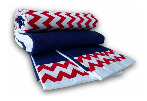 Duvet Cover Zigzag Rojo Algodon 300 Hilos Queen