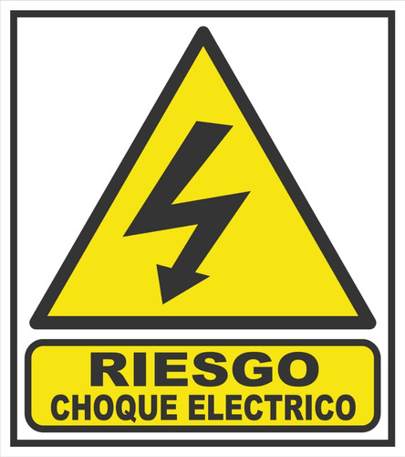 Cartel Riesgo Choque Electrico 22x28 Cm
