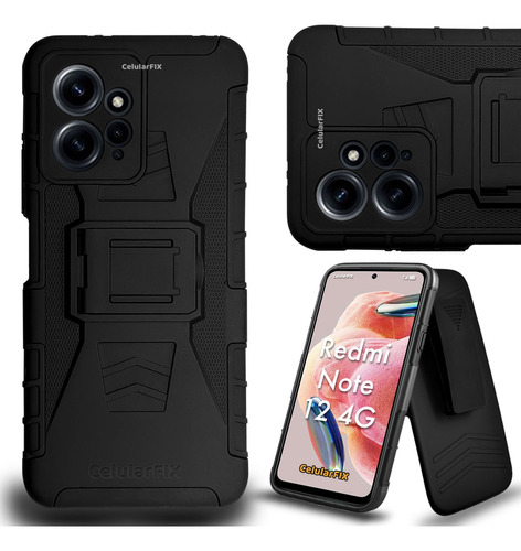 Funda Protector P/ Xiaomi Redmi Note 12 4g, Uso Rudo C/ Clip