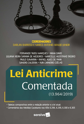 Lei Anticrime Comentada, de Marques, Fernando. Editora Saraiva Educação S. A., capa mole em português, 2020