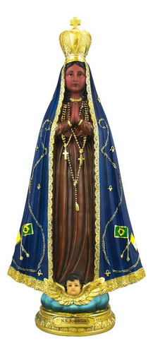 Nossa Senhora Aparecida Imagem Católica Em Resina 51 Cm Cor Azul