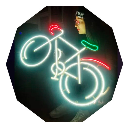 Cartel Bicicleta En Neón Led / Deco  / Figuras / Hogar