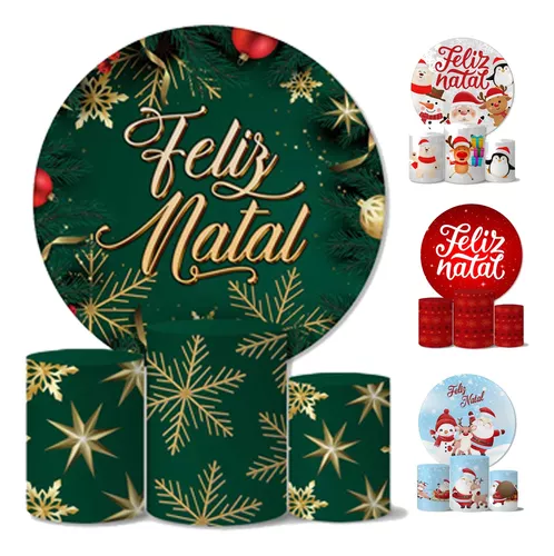 Capa Fundo Feliz Natal Com Elástico Decoração Natalina