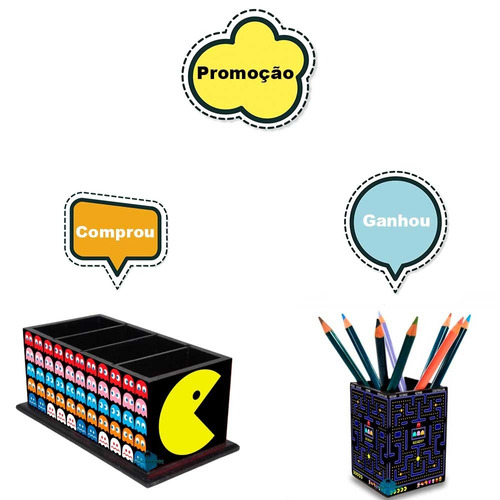 Porta Controle Remoto  Decoração Pac Man + Brinde 