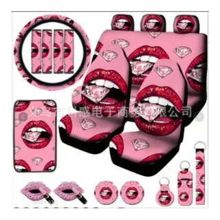 Pink Diamond Lip Car Seat Steering Wheel Set 20 Sets