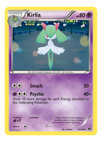 Cartas Pokemon Kirlia 56/99 Reverse B&w Next Destinies Nxd