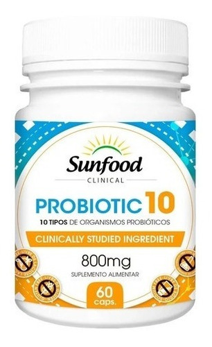 Probioticos Lactobacillus - 60 Caps - Sunfood Importado Usa