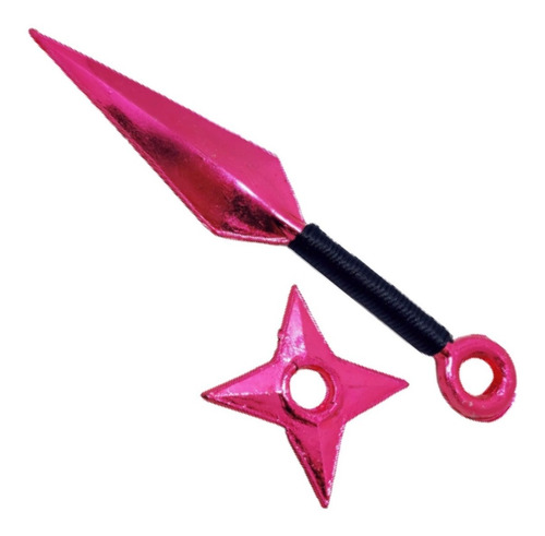 Naruto Shuriken Y Kunai Plastico Rojo Arma Ninja Juguete