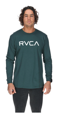 Polera M/c Hombre Big Rvca Ls Verde