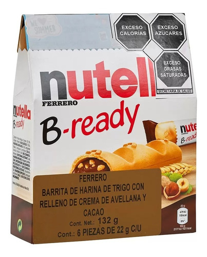 Pack De 3 - Nutella Ferrero B-ready 6 Piezas