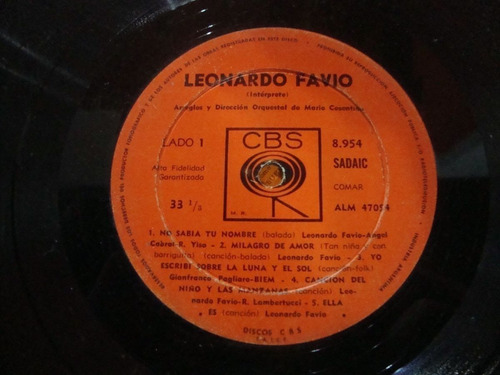 Sin Tapa Disco Leonardo Favio Homonimo M0