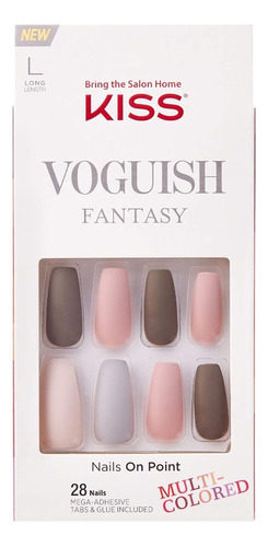 Kit Uñas Postizas Kiss Voguish Fantasy Chillout Multicolor