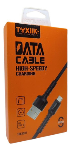 Cable Data Cargador  Tipo C Toxiik Carga Rapida  Calidada A1