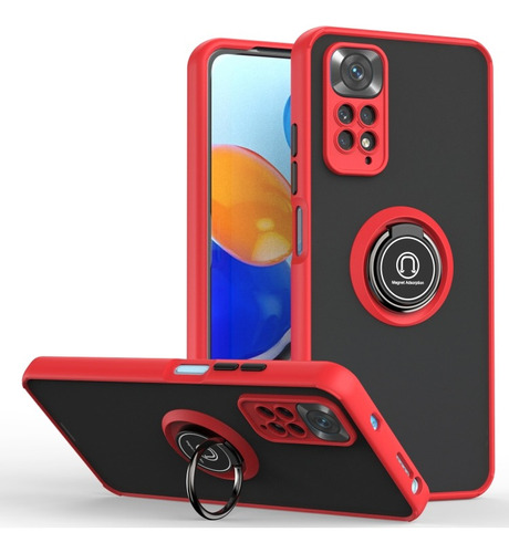 Redmi Note 12 Pro Funda Matte Ring Case + Cristal 9d