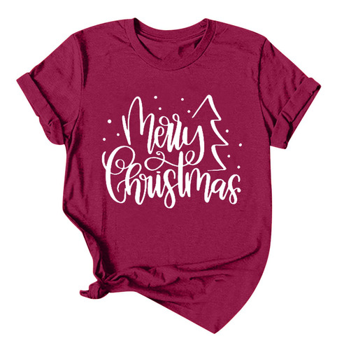 Camiseta Raglan Navidad Para Mujer Cuadro Bufalo Manga Corta