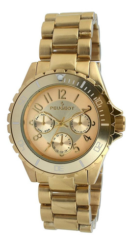 Reloj Hombre Pp Peuge 7059g Cuarzo Pulso Dorado Just Watches