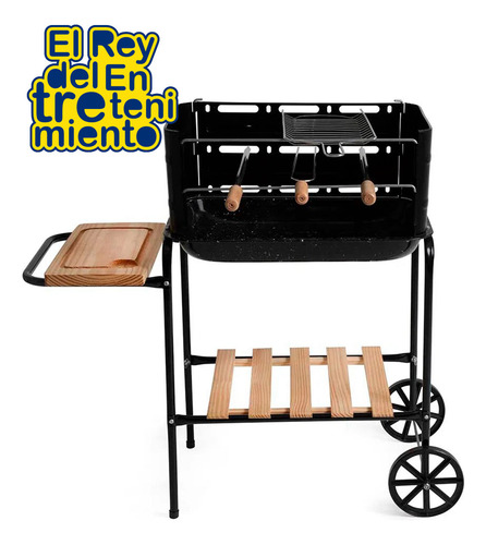 Parrillero Parrilla Mor Portátil C/ Ruedas Desarmable El Rey