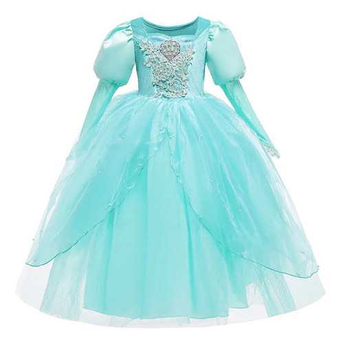 Disfraz De Sirena Para Niñas  Vestido De Princesa Ariel B Pa