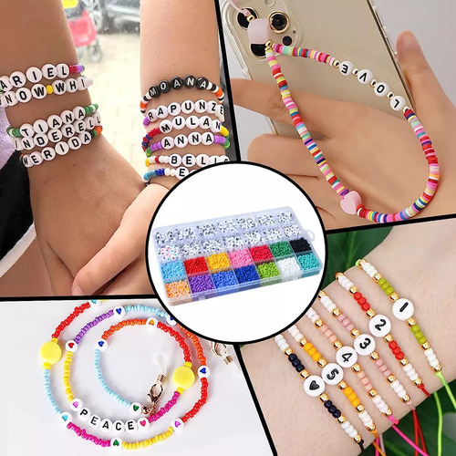 Kit De Fabricación De Pulseras Coloridas Para Niños Con Cuen