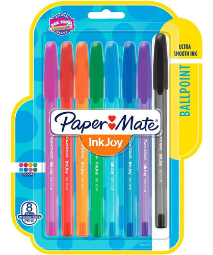 Blister X 8 Colores Boligrafo Paper Mate Kilometrico 1.0mm