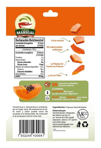 Imagen 2 de 6 de Papaya Deshidratada (caja 12 Piezas)