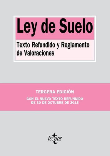 Ley De Suelo, De Editorial Tecnos. Editorial Tecnos, Tapa Blanda En Español