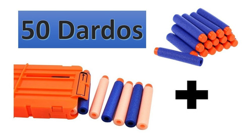 Clip De Recarga Rápida Para 12 Dardos+50 Nerf Serie Elite Azul