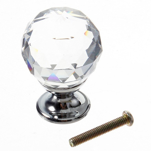 Tirador Esfera Cristal Vidrio Facetado 30mm  X 25 U Herrajes