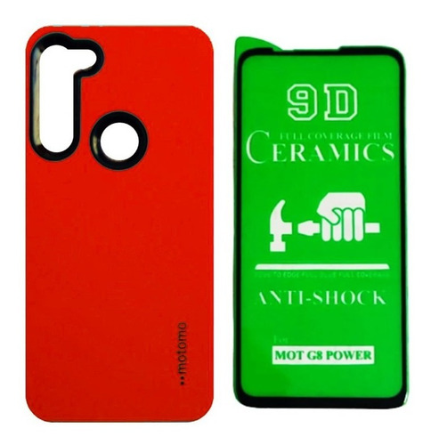 Estuche Antichoque Motorola Moto G8 Power + Vidrio Cerámico
