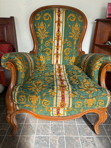 Sillones Estilo Colonial Inglés Victoriano Verde Musgo Floreado