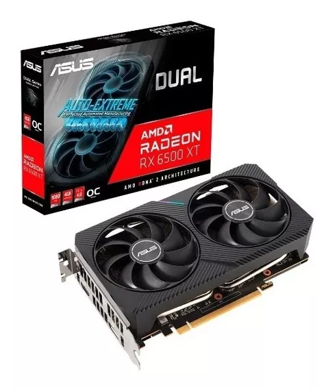 Placa De Video Asus Amd Radeon Rx 6500 Xt Oc 4gb Gddr6 Dual