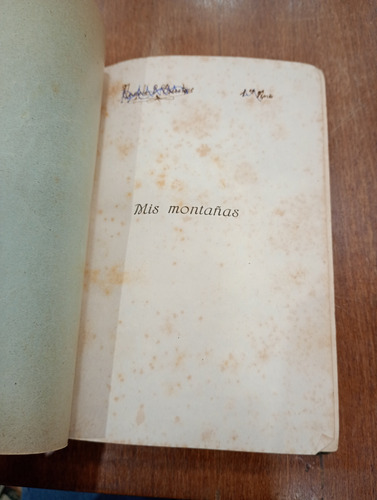 Libro Mis Montañas J. V. Gonzalez La Facultad 1914 (Usado)