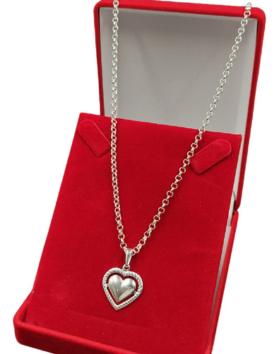 Colar 3mm Feminino Com Pingente Em Prata 925 Com Cor Prateado