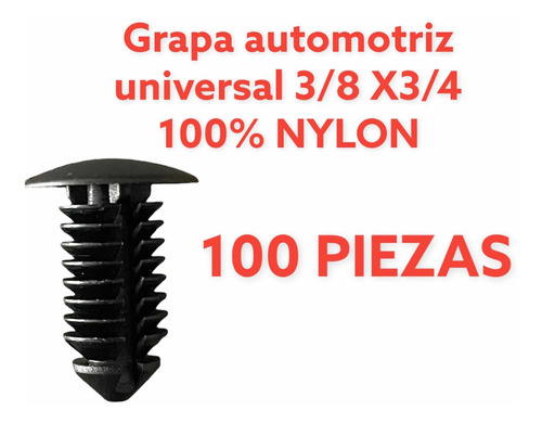 Grapa Automotriz Universal (3/8 X 3/4) 100 Piezas