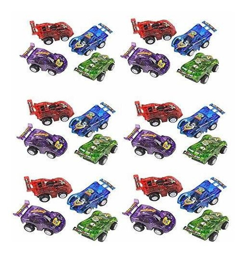 Autos De Carrera Para Niños Multi Color 24 Piezas 2.5 Inche