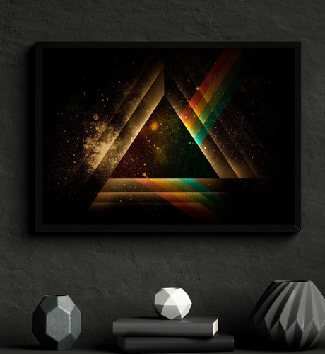 Pink Floyd The Dark Side Moon Cuadro 33×48cm Marco Negro Fan