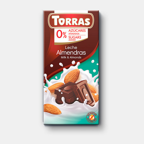 Chocolate Sin Gluten Leche Y Almendras Torras Sin Azúcares