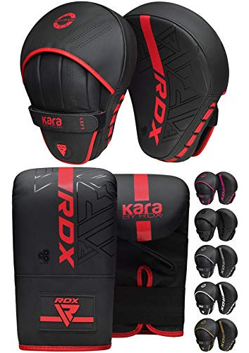 Rdx Boxing Pads And Bag Gloves Set, Maya Hide Leather Kara H