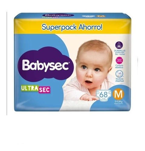 Pañales Babysec Ultra Ahorrapack Mediano M68 Unidades