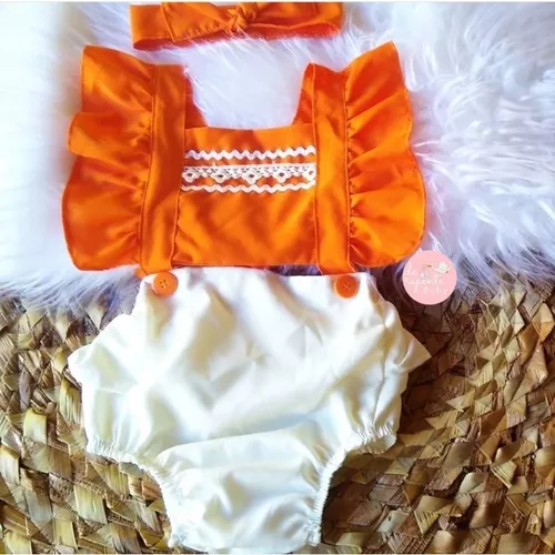 Vestido Luxo Moana Baby Laranja