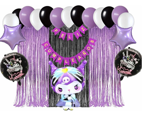 Kit De Globos Kuromi Para Cumpleaños