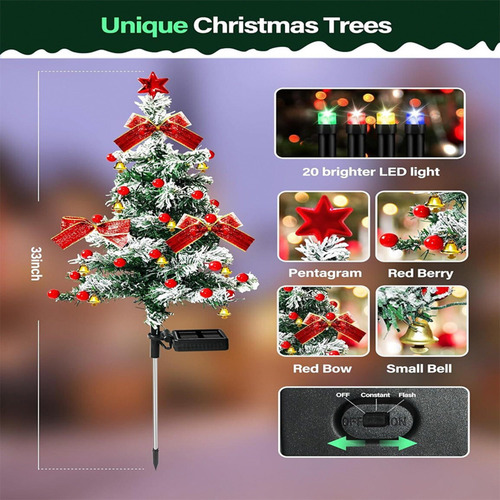 Luces Solares Para Árbol De Navidad Con Forma De T Night Lig