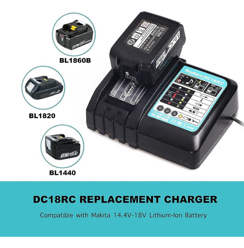 Cargador De Batería Rápido Li-ion Dc18ra 14.4v-18v De Makita