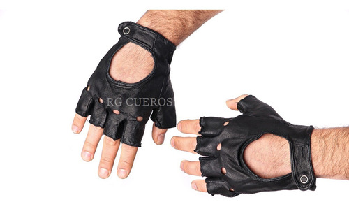 Guantes Sin Dedos De Cuero Legítimo De Cabretilla Rg Cueros