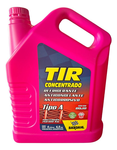 Liquido Concentrado Refrigerante Anticongelante Tir Bardahl